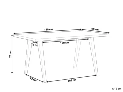 Beliani Ruokapoyta Vaalea Puu/Valkoinen 150 X 90 Cm Lenister Flash Sale