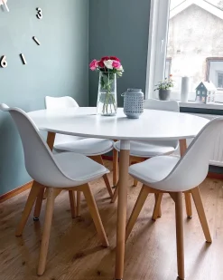 Beliani Ruokapoyta Valkoinen 120 Cm Bovio Fashion