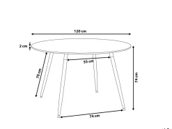 Beliani Ruokapoyta Valkoinen 120 Cm Bovio Fashion