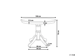 Beliani Ruokapoyta Valkoinen 100 Cm Akron Store