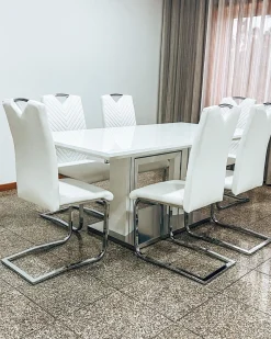 Beliani Ruokapoyta Valkoinen 180 X 90 Cm Kalona Hot