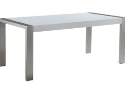 Beliani Ruokapoyta Valkoinen/Hopea 180 X 90 Cm Arctic I Outlet