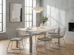 Beliani Ruokapoyta Valkoinen/Hopea 180 X 90 Cm Arctic I Outlet