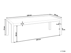 Beliani Ruokapoyta Valkoinen/Hopea 220 X 90 Cm Arctic I Fashion