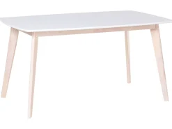 Beliani Ruokapoyta Valkoinen/Vaalea Puu 150 X 90 Cm Santos Best Sale