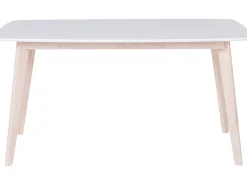 Beliani Ruokapoyta Valkoinen/Vaalea Puu 150 X 90 Cm Santos Best Sale