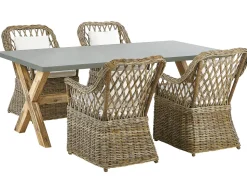 Beliani Ruskea 4-Istuttava Rottinkinen Puutarhakalustesetti Maros/Olbia Online