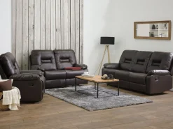 Beliani Ruskea Keinonahkainen Sohvaryhma Bergen Discount