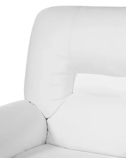 Beliani Saadettava Keinonahkainen Lepotuoli Valkoinen Bergen Best Sale