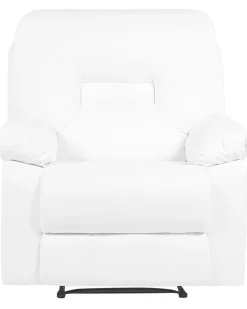 Beliani Saadettava Keinonahkainen Lepotuoli Valkoinen Bergen Best Sale