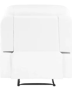 Beliani Saadettava Keinonahkainen Lepotuoli Valkoinen Bergen Best Sale