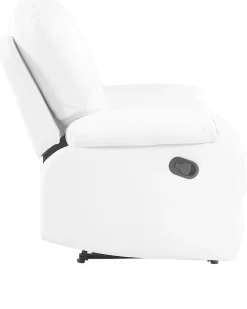 Beliani Saadettava Keinonahkainen Lepotuoli Valkoinen Bergen Best Sale