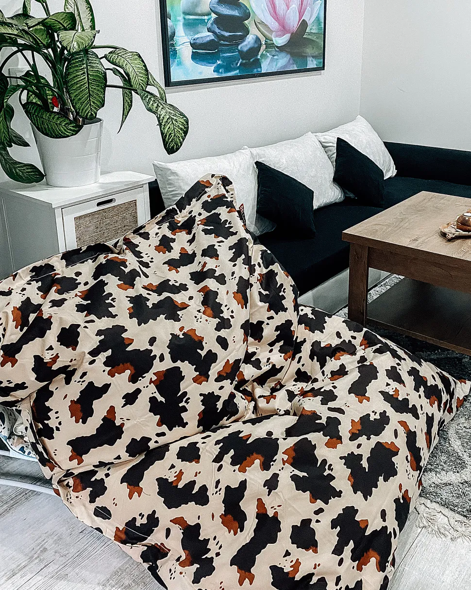 Beliani Sakkituoli Nailon Beige/Ruskea 140 X 180 Cm Fuzzy Clearance