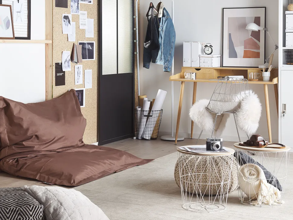 Beliani Sakkituoli Nailon Ruskea 140 X 180 Cm Fuzzy Best Sale