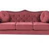 Beliani Samettinen 3-Istuttava Punainen Sohva Skien Clearance