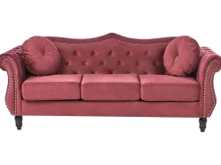 Beliani Samettinen Punainen Sohvasetti Skien Flash Sale