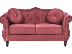 Beliani Samettinen Punainen Sohvasetti Skien Flash Sale