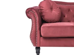 Beliani Samettinen Punainen Sohvasetti Skien Flash Sale