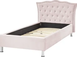 Beliani Sanky Sametti Pastellipinkki 90 X 200 Cm Metz New