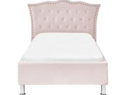 Beliani Sanky Sametti Pastellipinkki 90 X 200 Cm Metz New