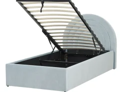 Beliani Sanky Sametti Säilytystila Vaaleansininen 90 X 200 Cm Anet Online