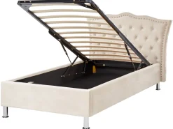 Beliani Sanky Sametti Säilytystila Beige 90 X 200 Cm Metz Outlet