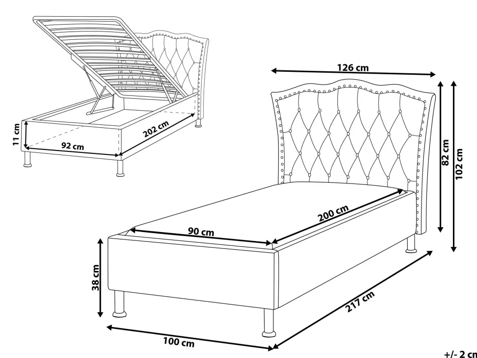 Beliani Sanky Sametti Säilytystila Beige 90 X 200 Cm Metz Outlet
