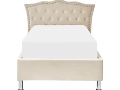 Beliani Sanky Sametti Säilytystila Beige 90 X 200 Cm Metz Outlet