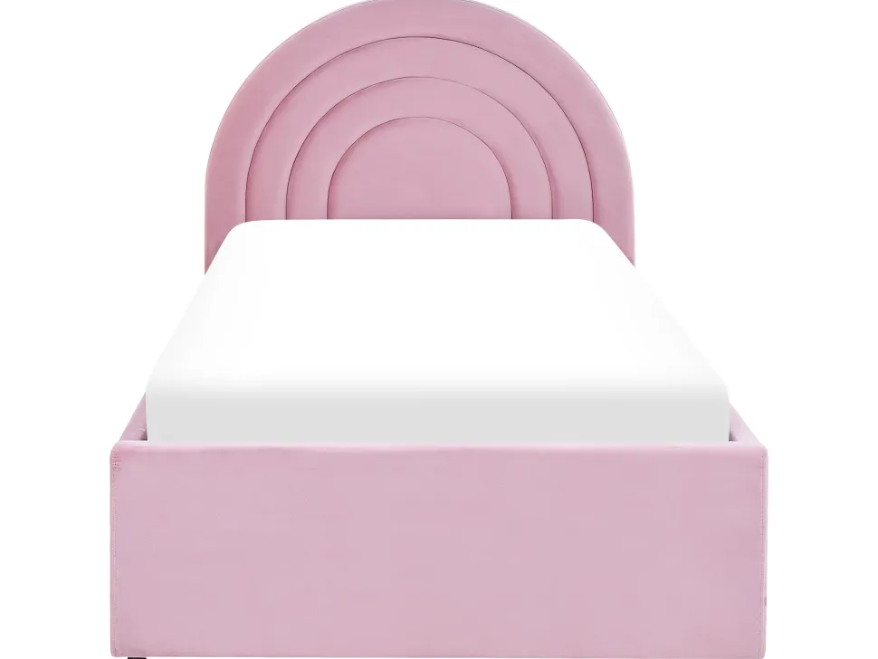 Beliani Sanky Sametti Säilytystila Vaaleanpunainen 90 X 200 Cm Anet Best