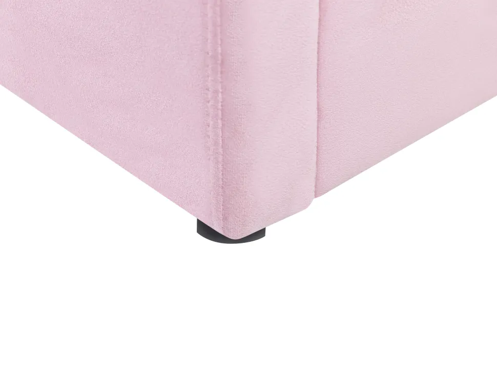 Beliani Sanky Sametti Säilytystila Vaaleanpunainen 90 X 200 Cm Anet Best