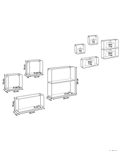 Beliani Seinahylly 5 Hyllya Metalli Musta/Vaalea Puu 4 Kpl Brito Cheap