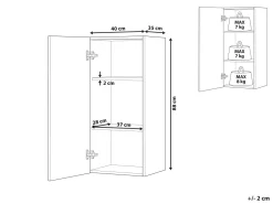 Beliani Seinakaappi 3 Hyllya Musta Bilbao Best Sale