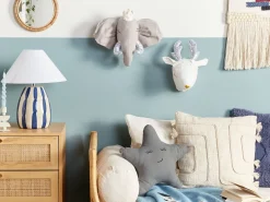 Beliani Seinakoriste Elefantti Puuvilla Harmaa 39 X 33 Cm Tantor Shop