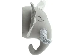 Beliani Seinakoriste Elefantti Puuvilla Harmaa 39 X 33 Cm Tantor Shop