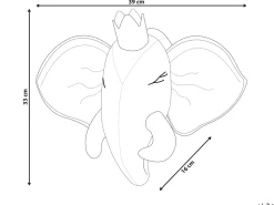 Beliani Seinakoriste Elefantti Puuvilla Harmaa 39 X 33 Cm Tantor Shop