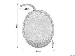 Beliani Seinakoriste Omena Rottinki Luonnonvari 40 X 24 Cm Makonde Online