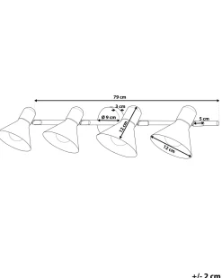 Beliani Seinavalaisin 4 Polttimoa Metalli Musta/Kulta Mersey Hot