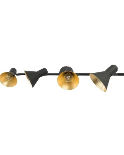 Beliani Seinavalaisin 4 Polttimoa Metalli Musta/Kulta Mersey Hot