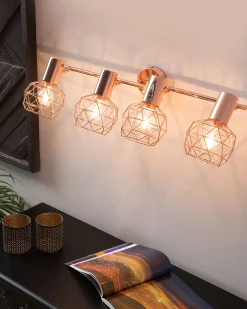 Beliani Seinavalaisin 4 Polttimoa Metalli Kupari Chenab Hot