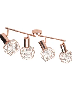 Beliani Seinavalaisin 4 Polttimoa Metalli Kupari Chenab Hot