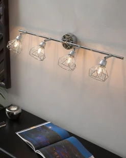 Beliani Seinavalaisin 4 Polttimoa Metalli Hopea Erma Sale