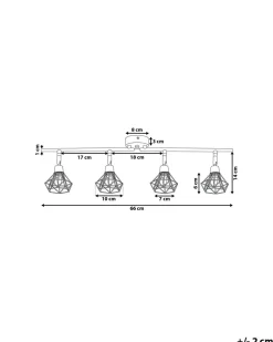 Beliani Seinavalaisin 4 Polttimoa Metalli Hopea Erma Sale