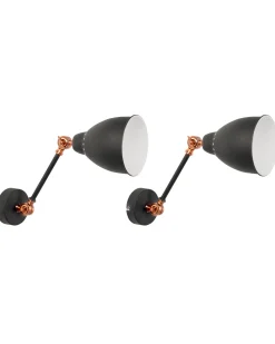 Beliani Seinavalaisin Metalli Grafiitinharmaa 2 Kpl Mississippi Best