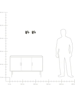 Beliani Seinavalaisin Metalli Hopea 2 Kpl Klip Cheap