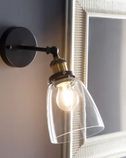 Beliani Seinavalaisin Metalli Kirkas/Musta 2 Kpl Lovat Sale