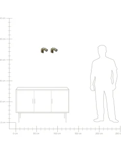 Beliani Seinavalaisin Metalli Messinki 2 Kpl Klip Shop