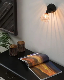 Beliani Seinavalaisin Metalli Musta/Kupari 2 Kpl Volga New