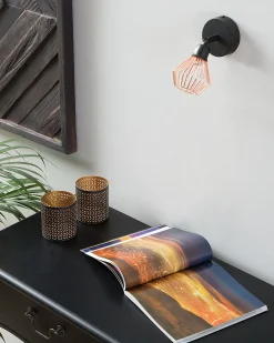 Beliani Seinavalaisin Metalli Musta/Kupari 2 Kpl Volga New