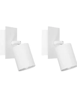 Beliani Seinavalaisin Metalli Valkoinen 2 Kpl Tigris Store
