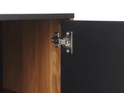 Beliani Senkki 3 Laatikkoa 2 Ovea Musta/Tumma Puu Kuro New